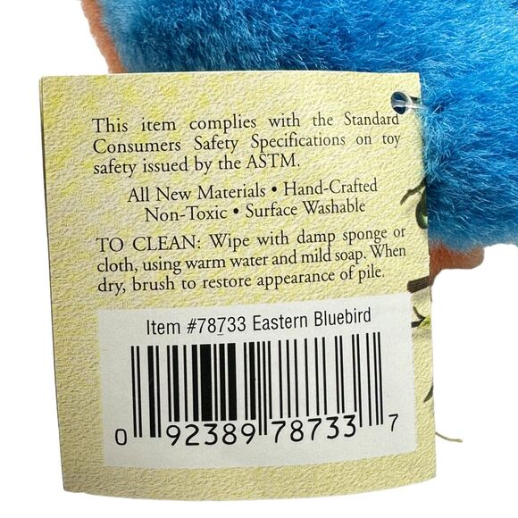 Wild Republic Audubon Eastern Bluebird 6" Plush Stuffed Realistic Bird Sounds - Picture 8 of 8